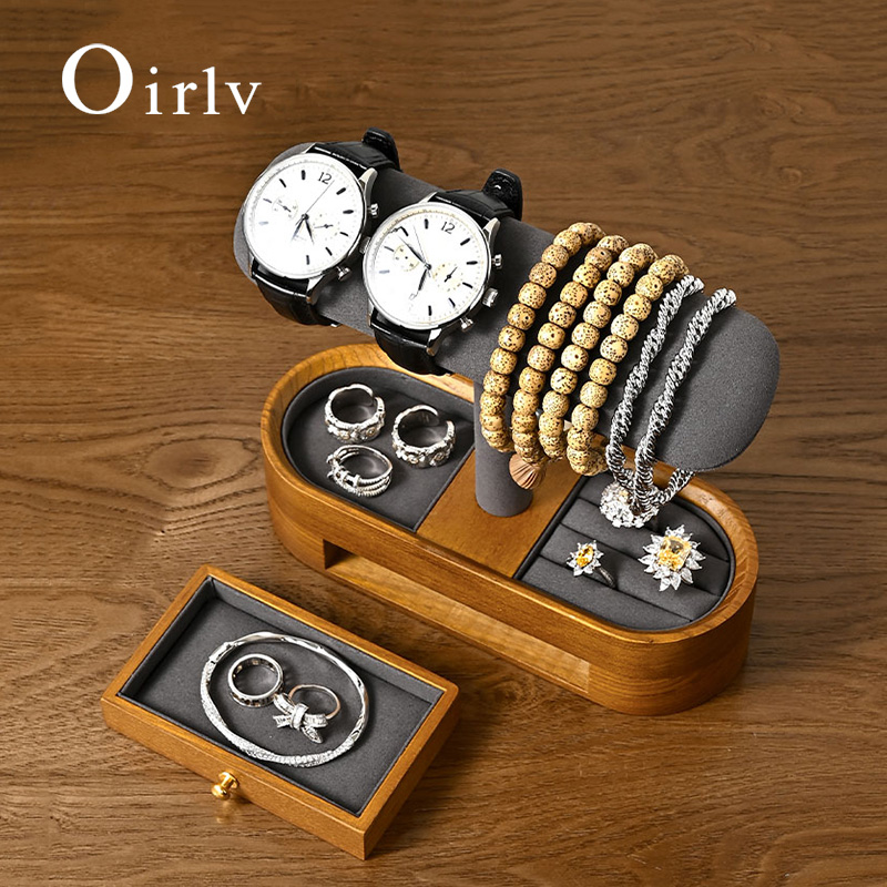Token Tray Organizer - Oirlv خشب متين ساعة منظم الرف