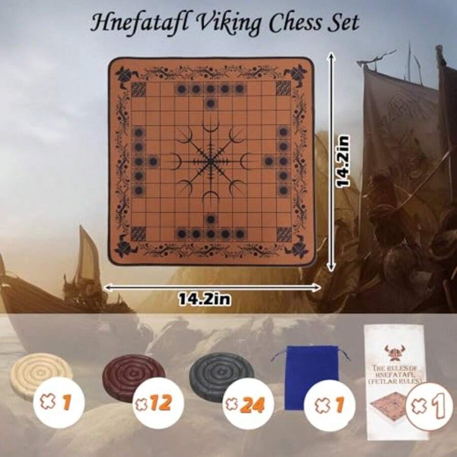 HNEFATAFL: لعبة لوح الشطرنج ال - مراجعة Board Game Vikings وسعره