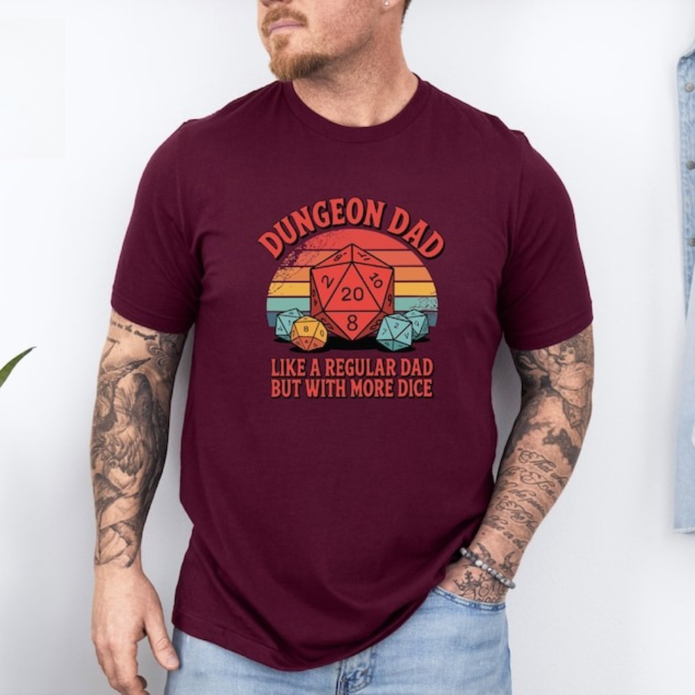 تي شيرت دانجن داد مضحك بتصميم  - مراجعة Board Game Dungeons And Dragons وسعره